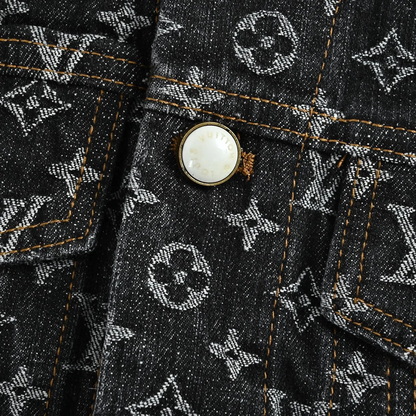 Louis Vuitton/Louis Vuitton 24Fw FA all-over printed old flower jacquard denim jacket